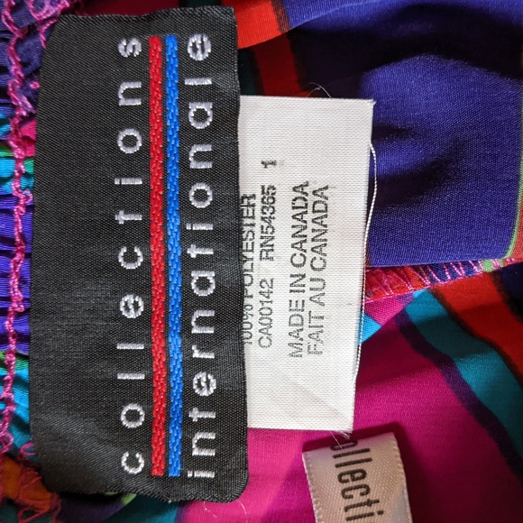 Vintage 80's colorful skirt with pockets by Collections Internationale - Picture 4 of 6